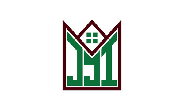 JJI initial letter real estate builders logo design vector. construction ,housing, home marker, property, building, apartment, flat, compartment, business, corporate, house rent, rental, commercial