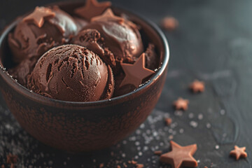 chocolate ice cream with stars