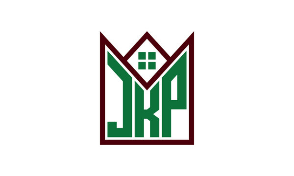 JKP initial letter real estate builders logo design vector. construction ,housing, home marker, property, building, apartment, flat, compartment, business, corporate, house rent, rental, commercial