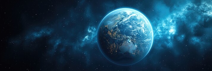 Obraz na płótnie Canvas Earth seen from orbit. Generative Ai.