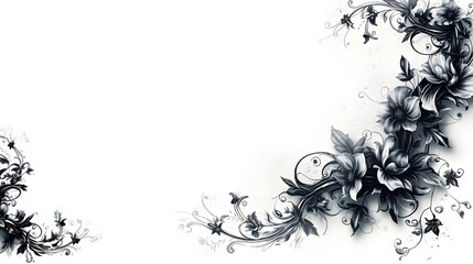 a set of floral corner borders