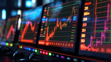 Obraz premium Digital Stock exchange panel