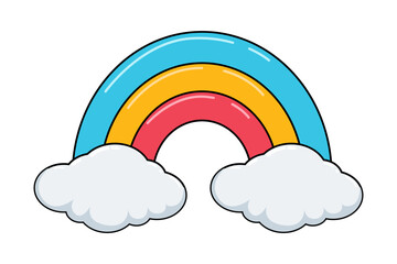 Rainbow Funny Flat Sticker Design