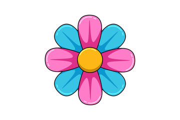 Flower Funny Flat Sticker Design