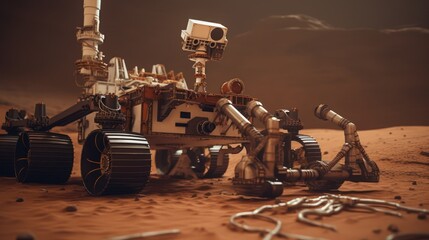 Obraz na płótnie Canvas Rover on mars. Generative AI