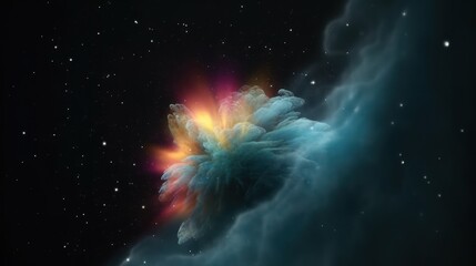 Colorful cloud in space. Generative AI