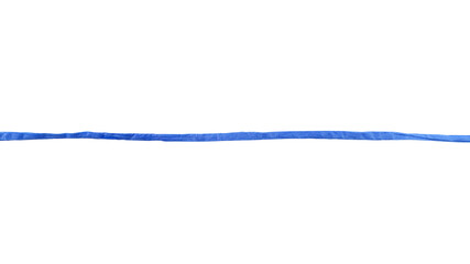 line of blue paper ribbon isolated on white background