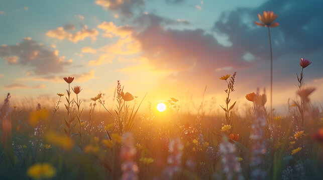 sunset springtime photography