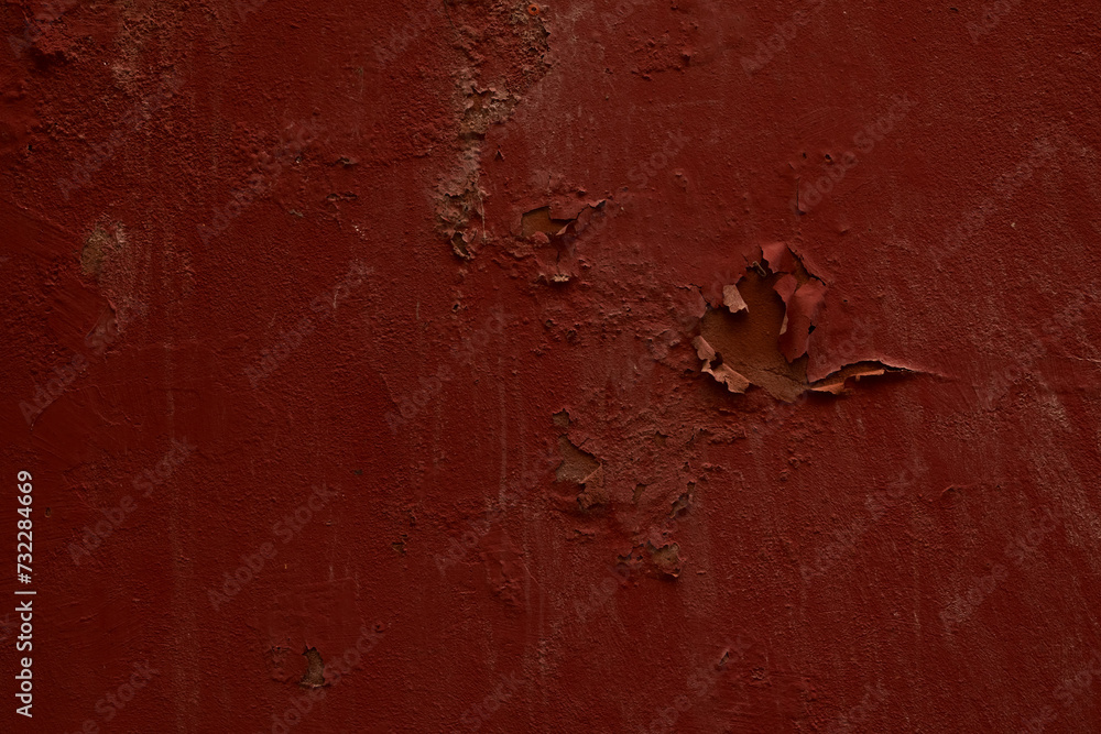 Wall mural Dark red painted old wall plaster texture background - Wall murals