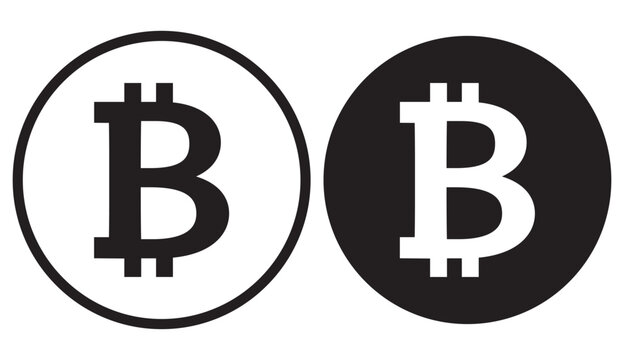 Bitcoin icon isolated on white background. Cripto currency digital money vector symbol.