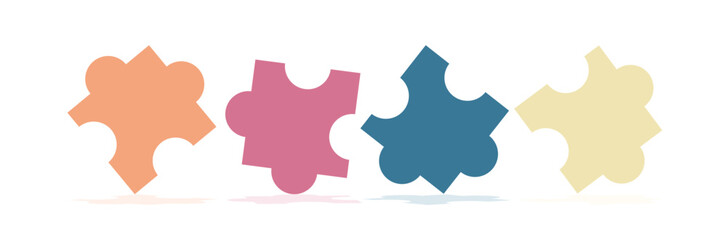 Abstract team works as jigsaw modelling, brainstorming concept