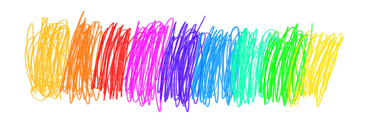 Obraz na płótnie Canvas Hand drawn colorful crayon lines and doodles