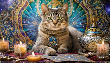 占いをするスピリチュアルな猫