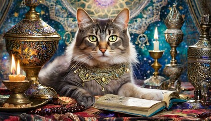 占いをするスピリチュアルな猫