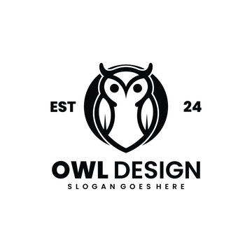 owl design silhouette logo design