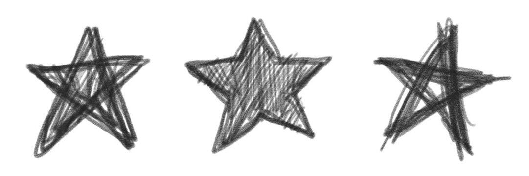 2b pencil sketch scribbles star shape
