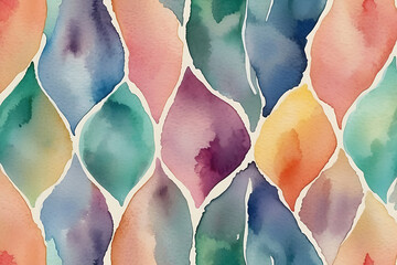 A seamless pattern background inspired by the watercolor painting art, featuring soft, blended...