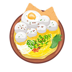 Bakso indonesian food illustration