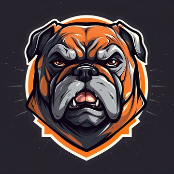 vector design bull dog mascot gaming and esport logo