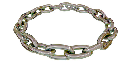 Obraz premium Golden Orbit: Dazzling gold chains curve in a dynamic 3D circle, isolated on transparent background for captivating visuals.