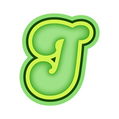 Green Alphabet Letter J