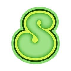 Green Alphabet Letter S
