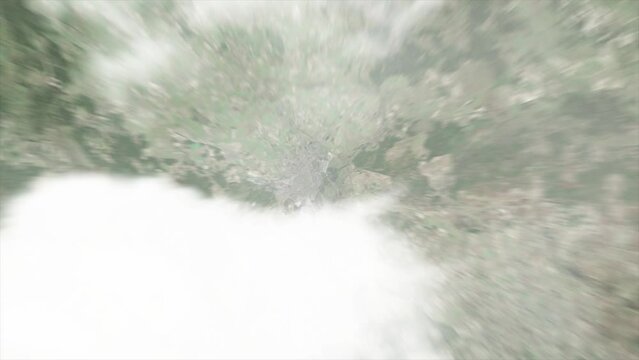 Zoom from space on Gomel City - Belarus - Zoom In
