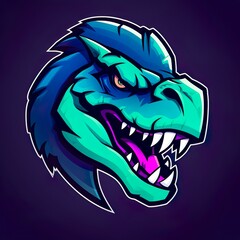 Obraz premium vector design dinosaur Mascot gaming and esport logo