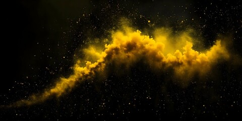 picture with a black background, magic dust yellowish in color, magical, dark and unpredictable