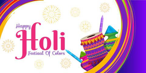 colorful happy holi hindu festival celebration background  vector