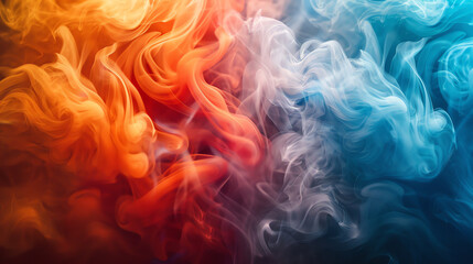Abstract colorful smoke on background