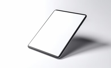 Digital tablet graphics element on white background with display mask