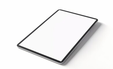 Digital tablet graphics element on white background with display mask