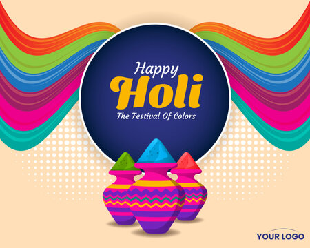 happy holi celebration background greeting vector