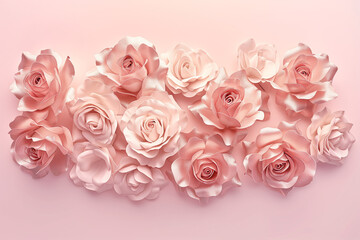 Blush Roses on Pastel Pink: A Canvas of Floral Perfection