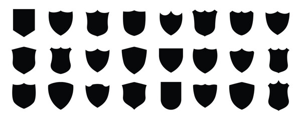 Shield icon set. Shields. Protect shield security vector.  Shield security vector. Collection of security shield icons. Security s Hield symbols. Vector illustration19 - obrazy, fototapety, plakaty