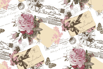 Victorian seamless floral pattern. Suitable for fabric, wrapping paper and the like