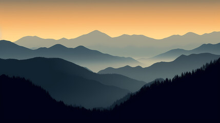 Obraz premium Mountain peak illustration, mountain aerial photography PPT background illustration