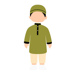 Cute muslim boy cartoon illustration