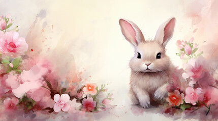 Bunny with flowers