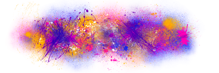 abstract colorful paint and ink spray elements