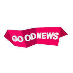 3D good news sign, emblem, label, badge, sticker. good news origami paper speech bubble. good news tag. bestseller banner. Designed for your website, logo, app, UI design - vector