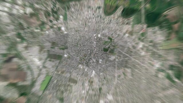 Zoom from space on Matamoros City - Mexico - Zoom in