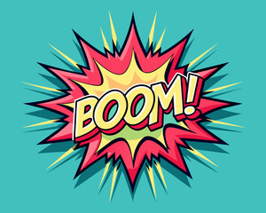 Comic Explosion. Cartoon speech bubble "BOOM"