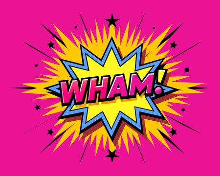 Comic Explosion. Cartoon explosion. "WHAM" speech bubble