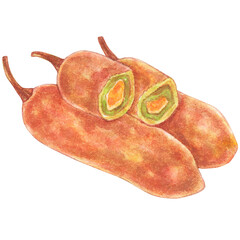 peri bites watercolor style, snacks and appetizers food