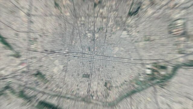 Zoom from space on Monterrey City - Mexico - Zoom in