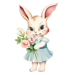 Super cute bunny with roses