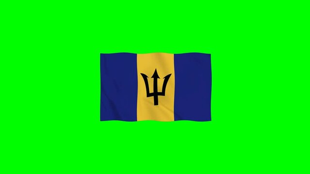 Barbados Vector Waving Flag Motion loop 4K Resolution
