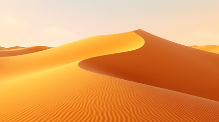 Fototapeta na wymiar Sand dunes in desert landscape, 3d rendering of beautiful desert